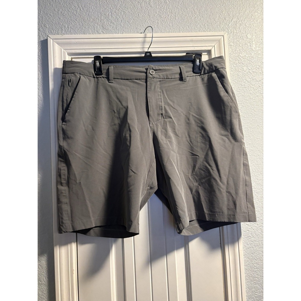 Hang Ten Hybrid Walk Shorts 40 Gray Stretch Quick Dry Micro Stripe Performance
